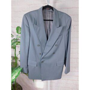 Mens 44L Gray Wool Blazer André Villord Paris